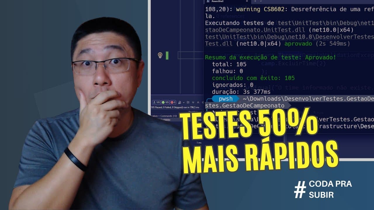 Testes unitários MELHORES e MAIS RÁPIDOS com Microsoft.Testing.Platform e .Net 10